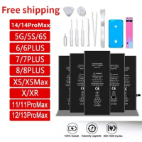 Phone Battery for IPhone 5 6S 6 7 8 Plus 11 12 13 14 Pro X XS MAX XR Replacement Bateria for Apple IPhone Battery