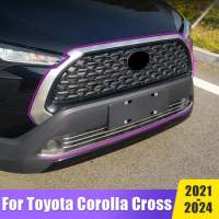 For Toyota Corolla Cross 2021 2022 2023 2024 XG10 Stainless Car Front Bumper Grille Trim Cover Grills Frame Exterior Accessories