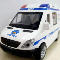 Rescue Ambulance Diecast Pull Back Car Play Toy For Kid Vehicle With Light Sound Early Learning Kid