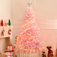 Pink Christmas Tree 180cm/6ft Large Artificial Xmas Tree Green Flame Retardant Fir Tree with Metal Stand for Рождество Navideño