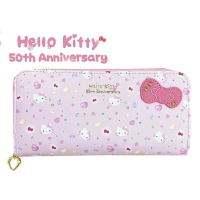 【震撼精品百貨】Hello Kitty 凱蒂貓~日本Sanrio三麗鷗 KITTY50週年紀念長皮夾-滿版*04037