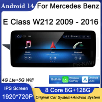 2.5D IPS Screen Android 14 For Mercedes Benz E Class W212 2009 - 2016 Car Raido GPS Navigation Multimedia Player Video System