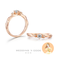 預購 WEDDING CODE 14K金 16分鑽戒 迪士尼美女與野獸 2501玫(天然鑽石 母親節 現貨)