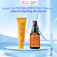 Combo Tinh chất Ngày & Đêm Giảm Thâm Nám, Làm Đều Màu Căng Bóng Da [Serum Cvita 30g + Serum NA15 30m
