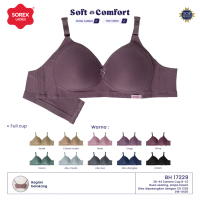 Bra Tanpa Kawat Cup Besar Sorex 17229 Ukuran 38-44 Cup C Busa Tipis Kait 4 Bahan Katun Nyerap