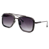 Square Frame Trend Polarized Sunglasses Retro Double Beam Personality Sunglasses Men Women Running Anti-ultraviolet Sunglasses