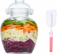 Qunine Glass Pickle Jar 2.5L Fermentation Jar Crockขวดหมักแบบดั้งเดิม Canning Jar Kimchi Containers 
