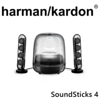 獨家贈JBL喇叭【Harman Kardon】SoundSticks 4 藍牙2.1聲道多媒體水母喇叭-黑色,JBL喇叭-黑橘
