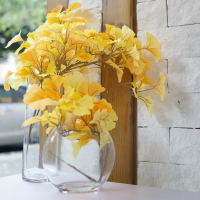手感葉仿真花假花銀杏葉干枝樹枝花瓶擺件客廳花藝裝飾插花干花束