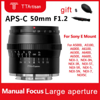 TTArtisan 50mm F1.2 APS-C Camera Lens Large Aperture Camera Lens for Sony E Mount For Sony A6400 A6500 A6600 NEX-3 NEX-5 NEX-7