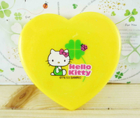 【震撼精品百貨】Hello Kitty 凱蒂貓-KITTY造型鏡-幸運草圖案-黃色 震撼日式精品百貨