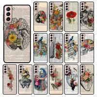 Human anatomy organ in art newspaper Cover For samsung galaxy S24 ULTRA S23PLUS S21 S20fe S20ULTRA S21Fe S22PLUS S23ULTRA cases