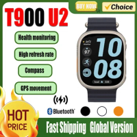 Smart Watch T900 Ultra 2 Wireless Charging Original Smart Watch For Man Women Gift Sport Fitness Call Hiwatchpro APP Full Touch