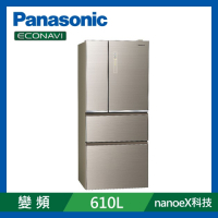 Panasonic國際牌 610公升 玻璃四門變頻冰箱 NR-D611XGS-N翡翠金