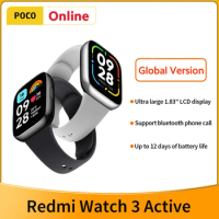 Global Version Xiaomi Redmi Watch 3 Active 1.83" Large Display Supports Bluetooth Phone Call Blood Oxygen Heart Rate Monitor