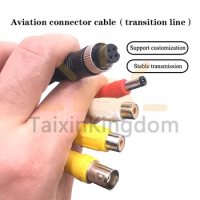 Aviation connector cable (transition line) with BNC Video + RCA Video + RCA Audio + DC power supply