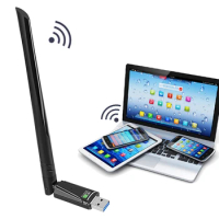 900Mbps Wifi6 USB Dongle 5dBi High Gain Antenna Bluetooth-Compatible5.3 Wireless Network Adapter 802.11 Ac for PC Laptop Desktop