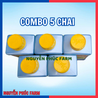 05 Chai Q7 900ML, chai nhựa nắp vàng dùng chất lỏng màu xanh cho cỏ
