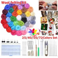 25/40/50/72Colors Needle Felting Kit Wool Felting Tools Handmade Felt Needle Set Felting Fabric Materials Accessories