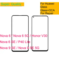 Replacement For Huawei Nova 6 SE 5G Front Outer Glass LCD Lens Touch Screen Panel Nova 9 SE 5G Glass With OCA