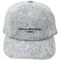 Stella-McCartney 字母刺繡毛料感棒球帽(灰色)