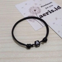 TERMURAH RR_ACCECORIS ||Gelang Inisial Huruf DADU/ Gelang Nama / Gelang Couple [HITAM]