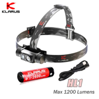 2022 KLARUS HL1 Led Headlight P9 1200LM Rechargeable Headlamp Rechargeable with 18650 Battery for Camping,Hiking,Self-defense