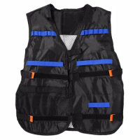 Children Black Camouflage Tactical Vest Kit Kids Tactics Vest Supply for Nerf N-Strike Elite/Mega/Rival/Series