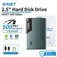 【3yr Warranty】EAGET 2.5 InchHard Drive Disk 2TB 1TB USB 3.0 External Hard Drive High-Speed 5Gbps Fas