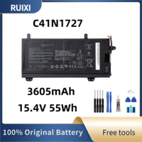 100% RUIXI Original C41N1727 15.4V 55WH Laptop Battery For ROG Zephyrus GM501 GM501G GM501GM GM501GS GU501 GU501GM +Free Tools