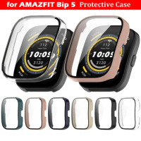 30PCS Protective Cover for Amazfit BIP 5 Bip3 Pro Smart Watch Hard PC Bumper Tempered Glass Screen Protector Case