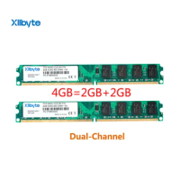 Xllbyte New Sealed DIMM DDR2 800Mhz 4GB(2GBX2Pieces) PC2-6400 Memory for Desktop RAM,Good Quality!
