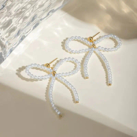 (NEW PRODUCT) Ribbon Coquette Necklace & Earrings - 18K Gold Plated Stainless Steel Anti Karat