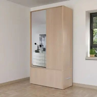 IDEA Roma - Set Kamar Tidur Kayu Divan 120 x 200 Meja Rak Lemari Pakaian Minimalis Lemari + Kaca
