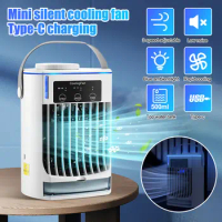 Mini Fan Chiller Home Humidifying Misting Fan USB Desktop Air Conditioner Electric Fan Chiller Portable mini chiller for office