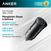 Anker Car Charger, 30W 2-Port Type-C Adapter PIQ 3.0- A2741