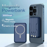 Power Bank 30000mAh 20000mAh Mini Magnetic Wireless Portable Battery Fast Charge For iPhone 15 14 13 Pro Max Magsafe Powerbank