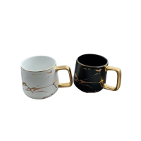 【Royal Duke】霧光大理石紋陶瓷馬克杯410ML(咖啡杯 馬克杯 杯子 水杯 茶杯)