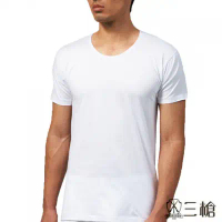 三槍牌 時尚型男純棉短袖圓領汗布衫(白4件組M~XL)-38(M)