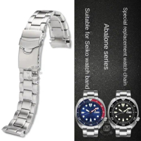 For Seiko PROSPEX Red Blue Circle Blue Green Circle Abalone Diving watch Replacement Seiko Steel Watch Belt Accessories 22mm