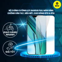 Bộ 2 Kính Cường Lực Baseus Full Màn Hình | Chống Vân Tay, Siêu Nét, Cho Dòng iP13 & iP14
