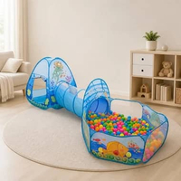 SK-M6 Mainan Tenda Anak Terowongan 4 in 1 + Kolam + Ring Basket Mainan Keranjang Mandi Bola Anak TEN