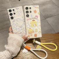 เคสใส Cinnamoroll แบบแม่เหล็กสำหรับ Samsung S24 Ultra, เคสตั้งการ์ตูน S23 FE, S25 น่ารัก กันกระแทก