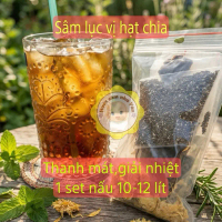 1 gói sâm lục vị hạt chia nhà Vân Không kèm lá dứa pha được 10-12l thanh mát giải nhiệt cơ thể sâm  