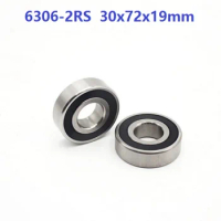 10pcs/lot 6306RS 6306-2RS 6306 RS 2RS Deep Groove rolling bearings 30*72*19mm Deep Groove Ball beari