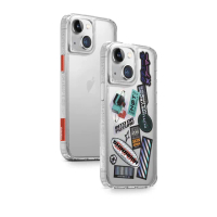 【Skinarma】iPhone 14 Saido 低調風格四角防摔手機殼-透明(可換色塊 附貼紙)