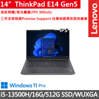 【ThinkPad 聯想】14吋i5商務文書筆電(E14 Gen5/i5-13500H/16G/512G/WUXGA/IPS/300nits/W11P/三年保)