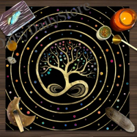 Life Tree Tarot Altar Cloth Card Board Game Astrology Oracles Pad Table Covers Card Mat Divination Tablecloth Home Decor gift