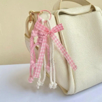 Gantungan Tas Macrame Rumbai Star Manik | Bag Charm Aesthetic Pink Handmade | Aksesoris Tas Lucu Kor