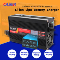 63V 3A 15S 55.5V Lithium Battery Charger With Cooling Fan OLED Display Fast Charger Aluminum Case Intelligent Charging